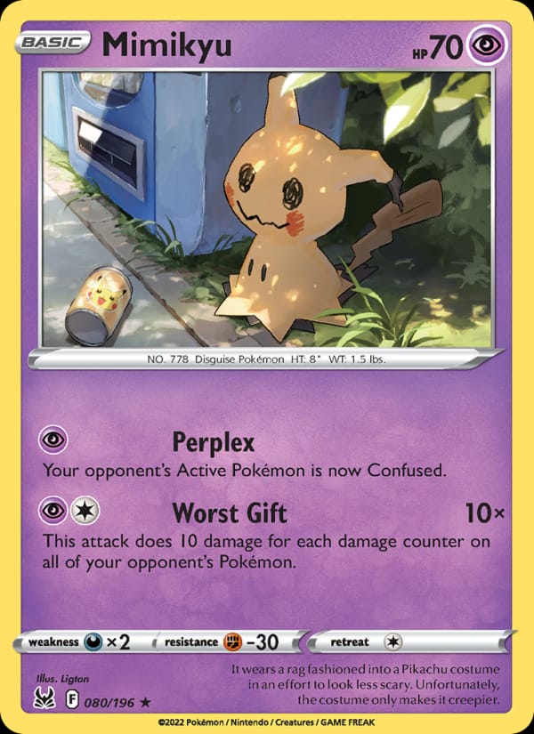 Mimikyu 080/196 Lost Origin Pokémon card