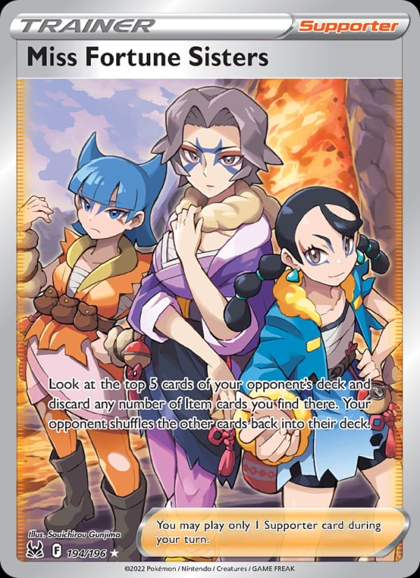 Miss Fortune Sisters 194/196 Lost Origin Pokémon card