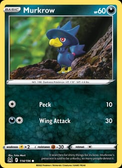 Murkrow 114/196 Common – Lost Origin Pokémon card