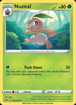 Nuzleaf 012/196 Uncommon – Lost Origin Pokémon card