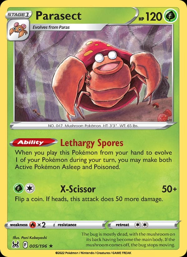 Parasect 005/196 Lost Origin Pokémon card