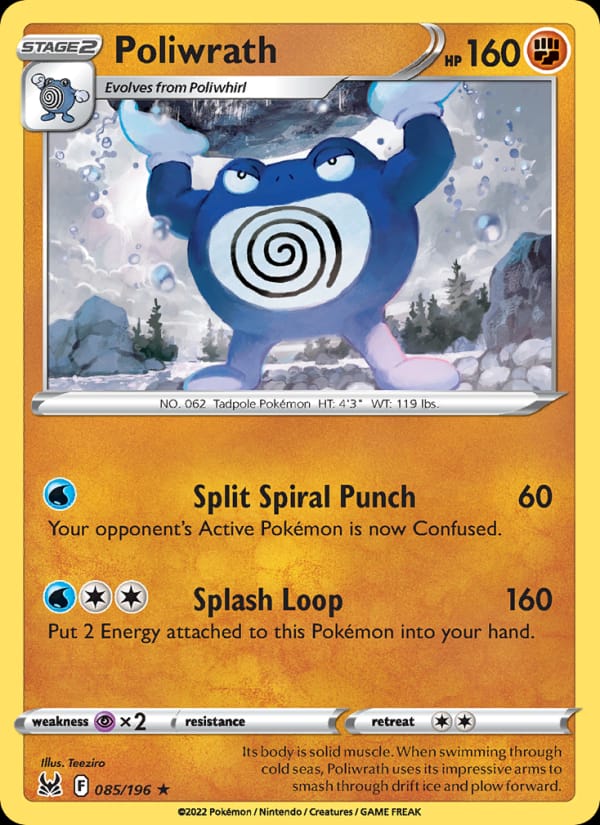 Poliwrath 085/196 Lost Origin Pokémon card