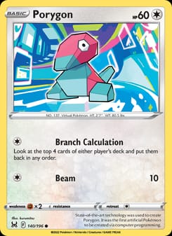 Porygon 140/196 Common – Lost Origin Pokémon card