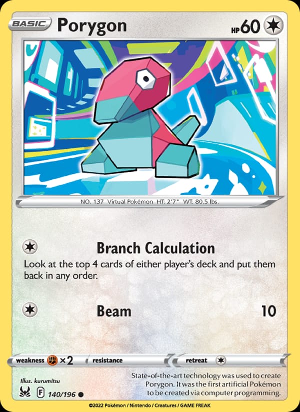 Porygon 140/196 Lost Origin Pokémon card