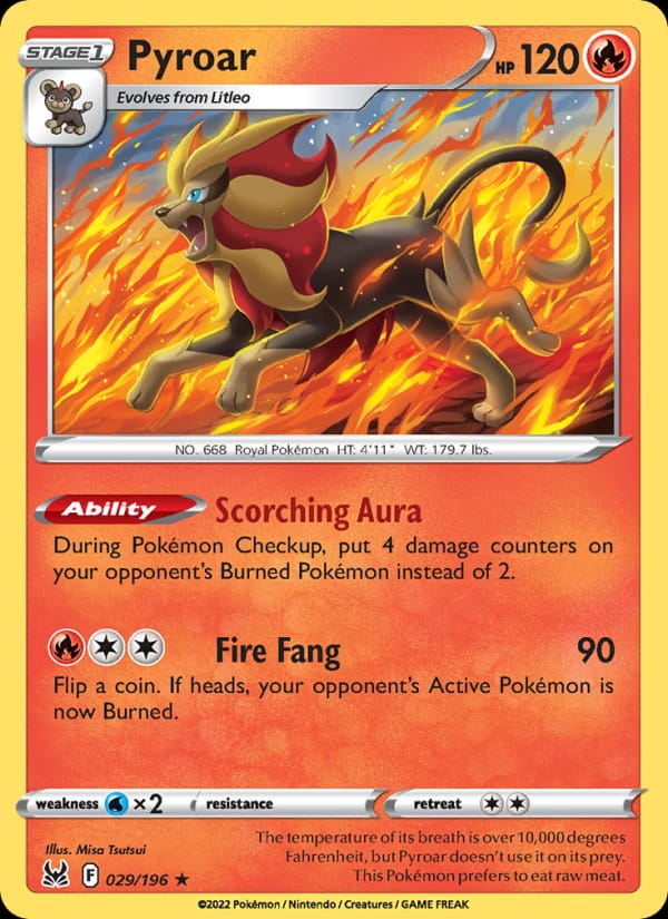 Pyroar 029/196 Lost Origin Pokémon card