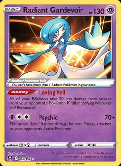 Radiant Gardevoir 069/196 Radiant Rare – Lost Origin Pokémon card