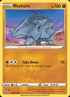 Rhyhorn 089/196 Common – Lost Origin Pokémon card