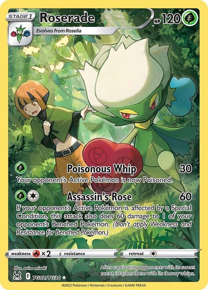 Roserade TG02/TG30 Lost Origin Pokémon card