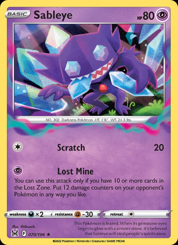 Sableye 070/196 Lost Origin Pokémon card