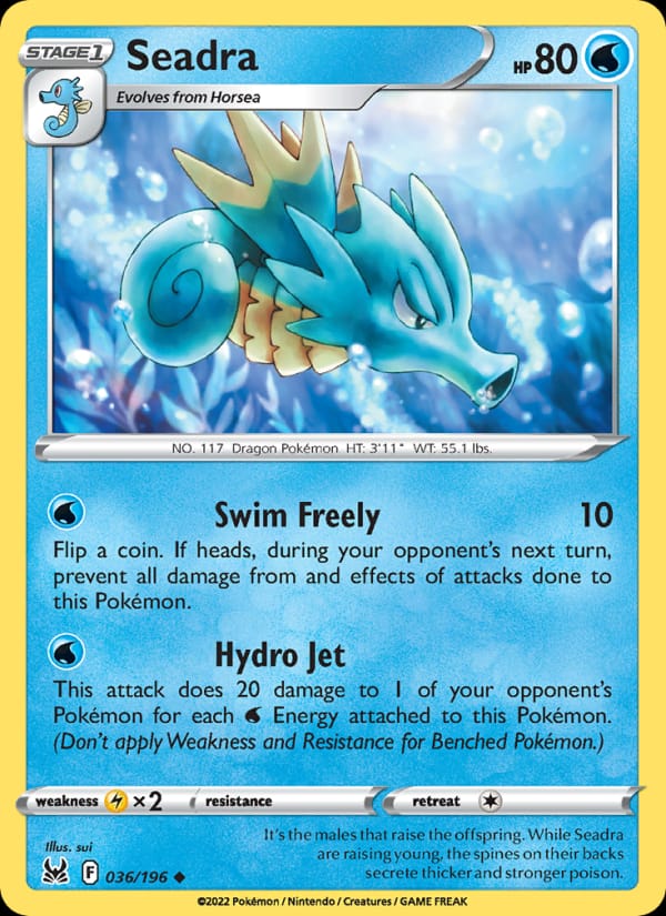 Seadra 036/196 Lost Origin Pokémon card