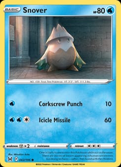 Snover 042/196 Common – Lost Origin Pokémon card