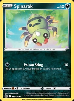 Spinarak 112/196 Common – Lost Origin Pokémon card