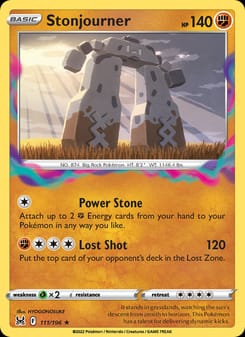 Stonjourner 111/196 Rare – Lost Origin Pokémon card