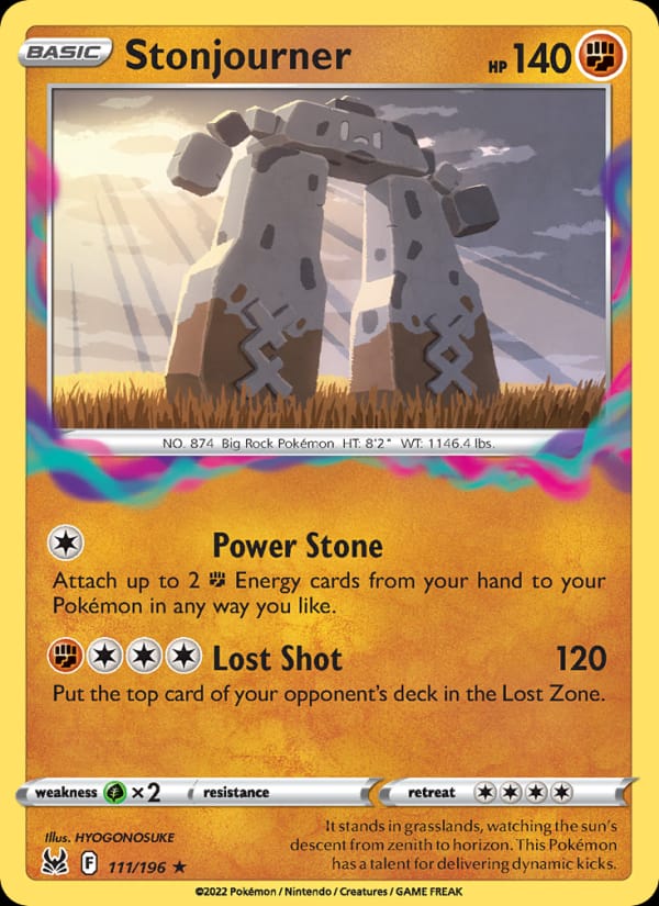 Stonjourner 111/196 Lost Origin Pokémon card