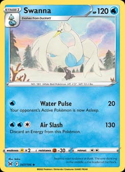 Swanna 047/196 Uncommon – Lost Origin Pokémon card