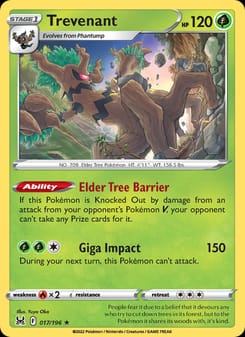 Trevenant 017/196 Holo Rare – Lost Origin Pokémon card