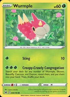 Wurmple 006/196 Common – Lost Origin Pokémon card