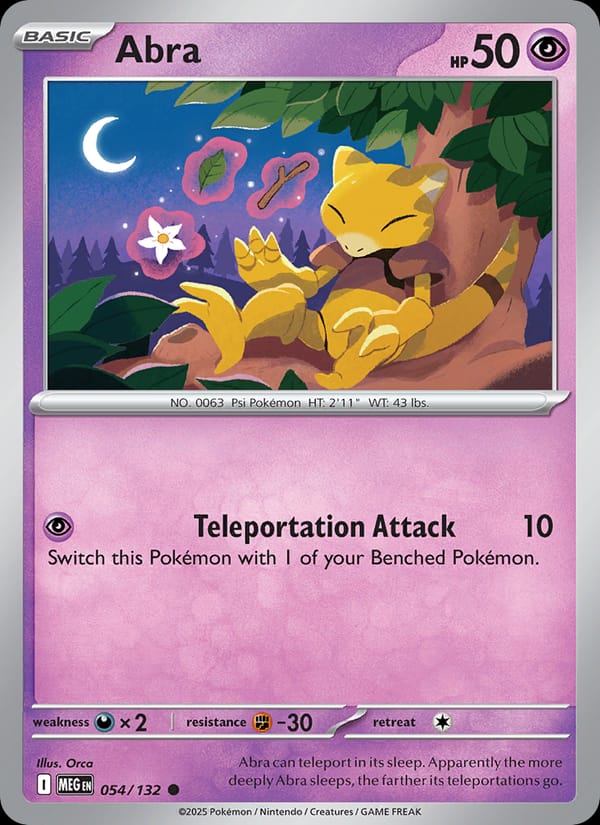 Abra 054/132 Mega Evolution Pokémon card