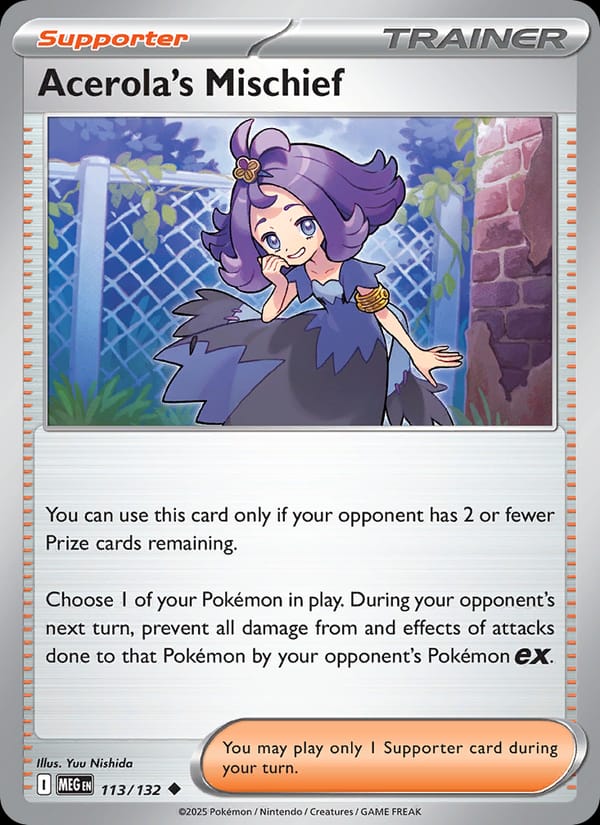Acerola's Mischief 113/132 Mega Evolution Pokémon card