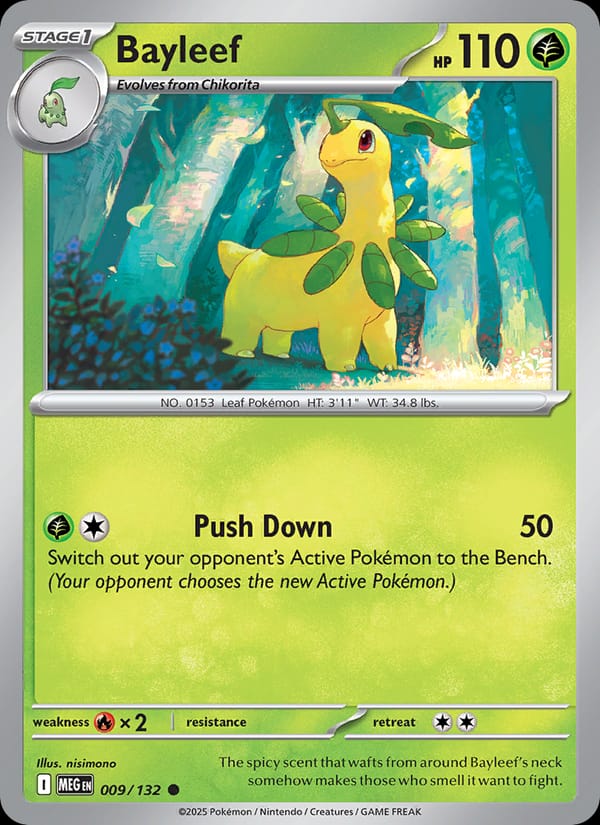 Bayleef 009/132 Mega Evolution Pokémon card