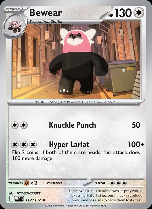 Bewear 112/132 Mega Evolution Pokémon card
