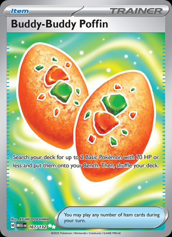 Buddy-Buddy Poffin 167/132 Mega Evolution Pokémon card