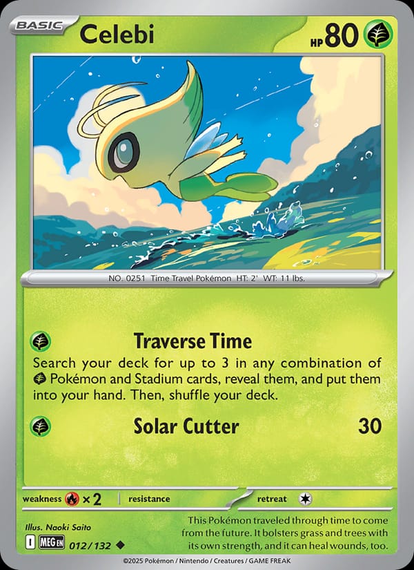 Celebi 012/132 Mega Evolution Pokémon card