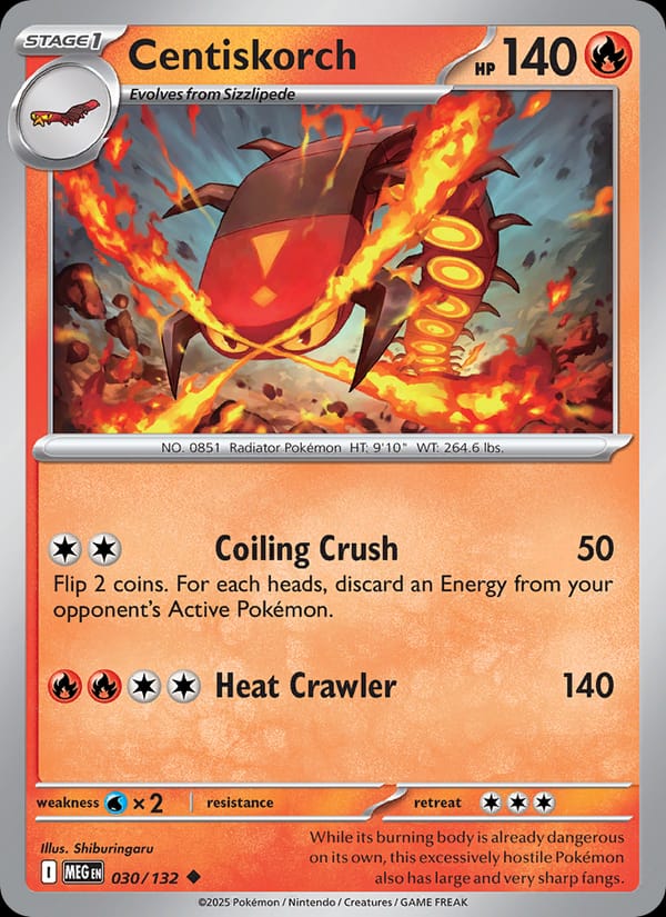 Centiskorch 030/132 Mega Evolution Pokémon card
