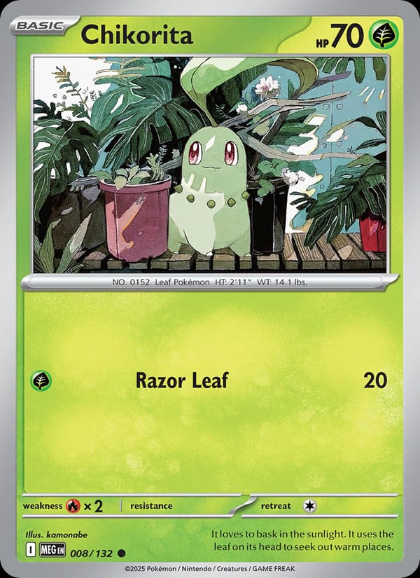Chikorita 008/132 Mega Evolution Pokémon card