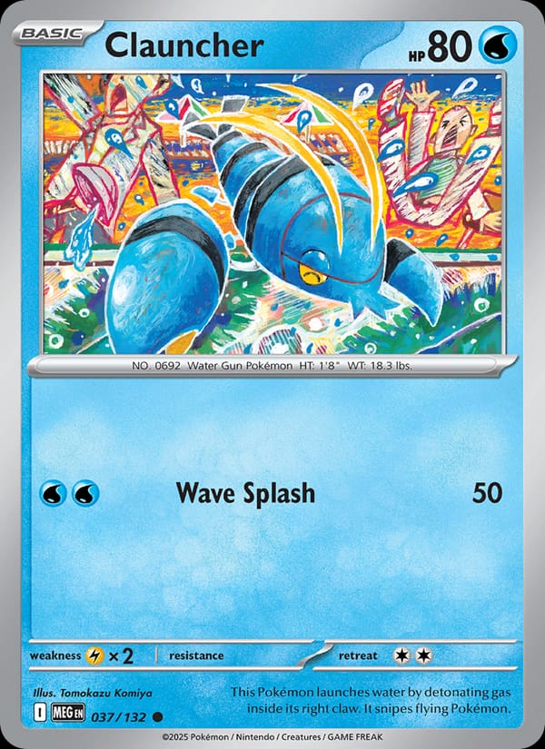 Clauncher 037/132 Mega Evolution Pokémon card