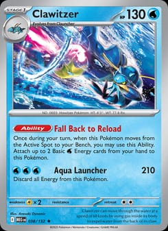 Clawitzer 038/132 Rare – Mega Evolution Pokémon card