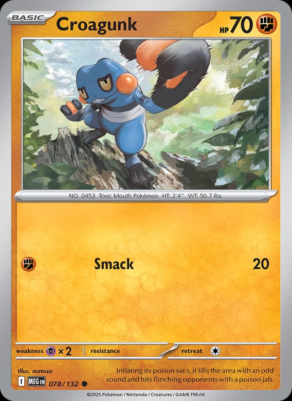 Croagunk 078/132 Mega Evolution Pokémon card