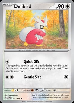 Delibird 105/132 Common – Mega Evolution Pokémon card