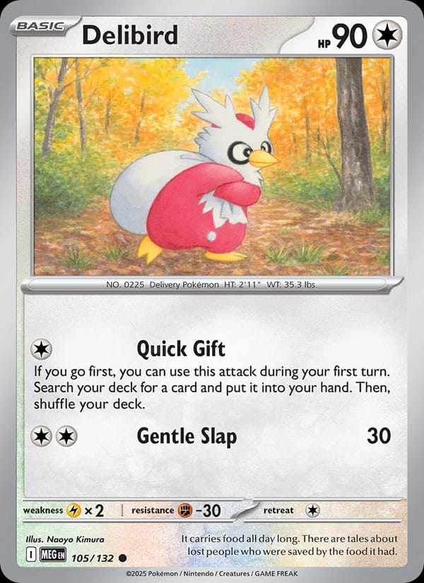 Delibird 105/132 Mega Evolution Pokémon card
