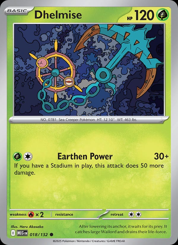 Dhelmise 018/132 Mega Evolution Pokémon card