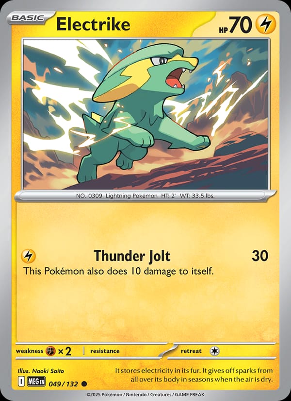 Electrike 049/132 Mega Evolution Pokémon card