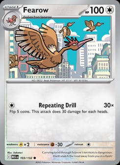 Fearow 103/132 Common – Mega Evolution Pokémon card