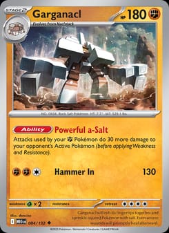 Garganacl 084/132 Uncommon – Mega Evolution Pokémon card