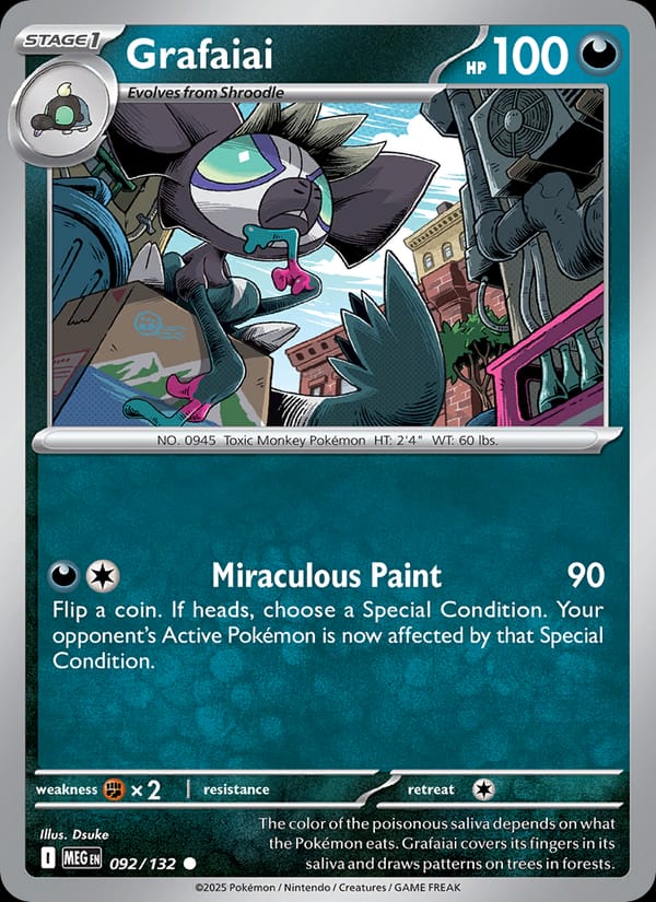 Grafaiai 092/132 Mega Evolution Pokémon card