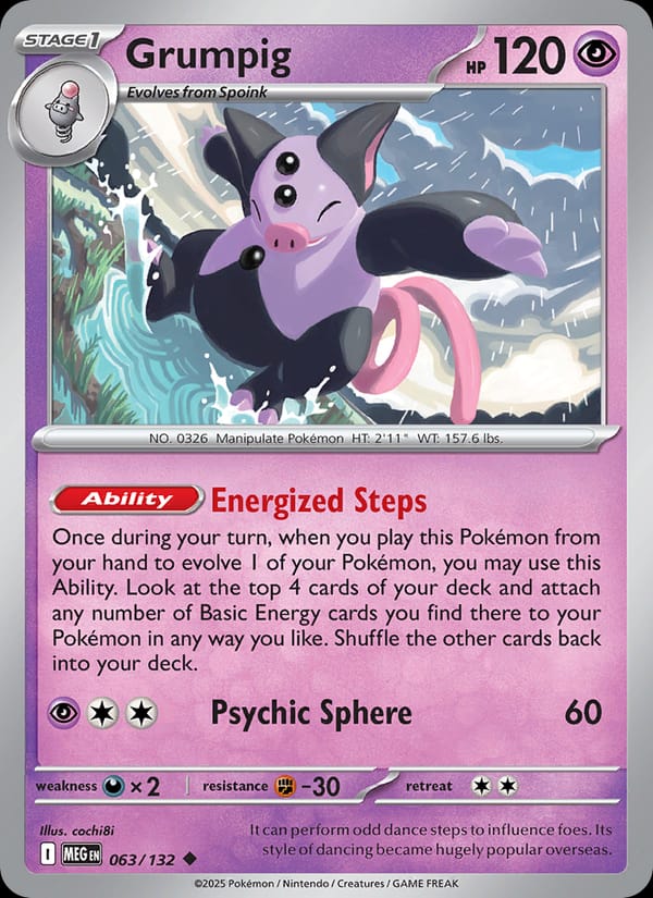 Grumpig 063/132 Mega Evolution Pokémon card