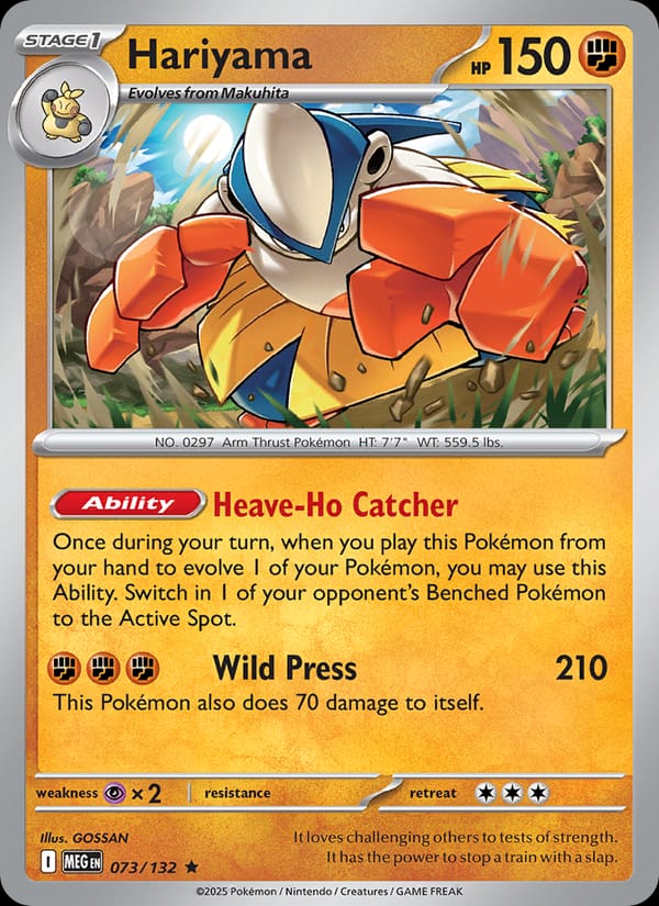 Hariyama 073/132 Mega Evolution Pokémon card