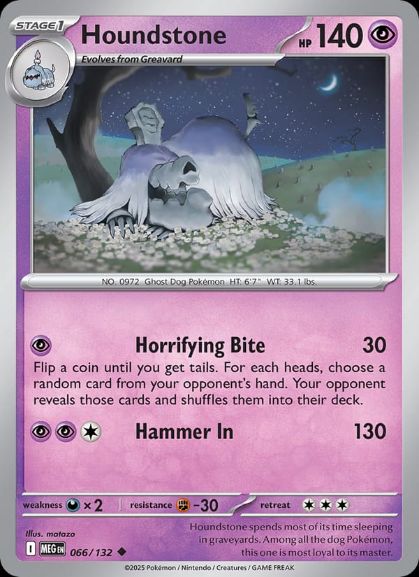 Houndstone 066/132 Mega Evolution Pokémon card