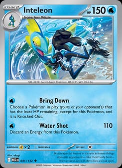 Inteleon 041/132 Uncommon – Mega Evolution Pokémon card