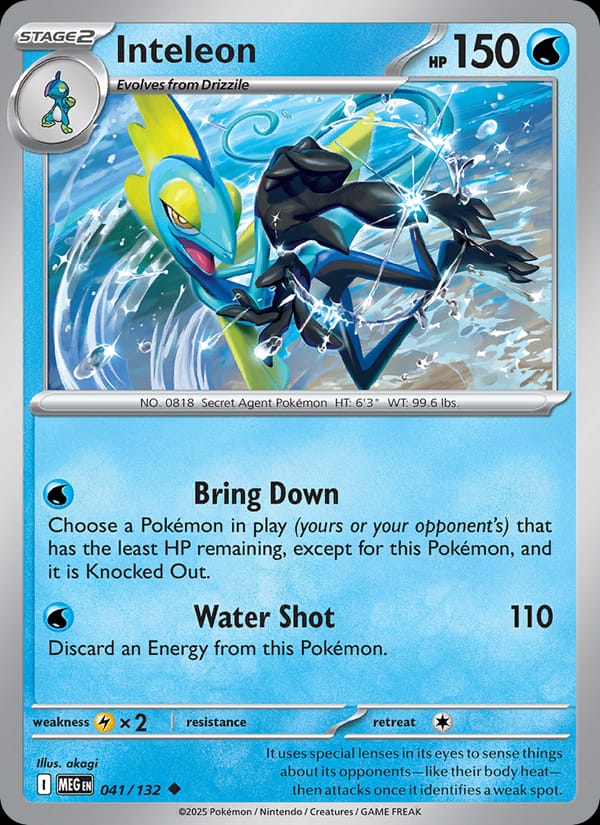 Inteleon 041/132 Mega Evolution Pokémon card