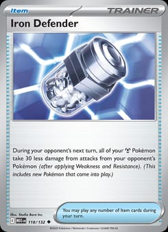 Iron Defender 118/132 Uncommon – Mega Evolution Pokémon card