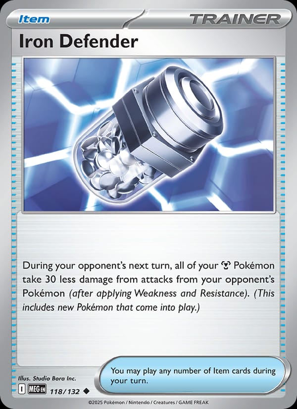 Iron Defender 118/132 Mega Evolution Pokémon card