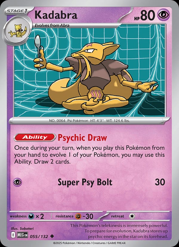 Kadabra 055/132 Mega Evolution Pokémon card