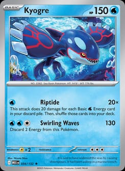 Kyogre 034/132 Rare – Mega Evolution Pokémon card