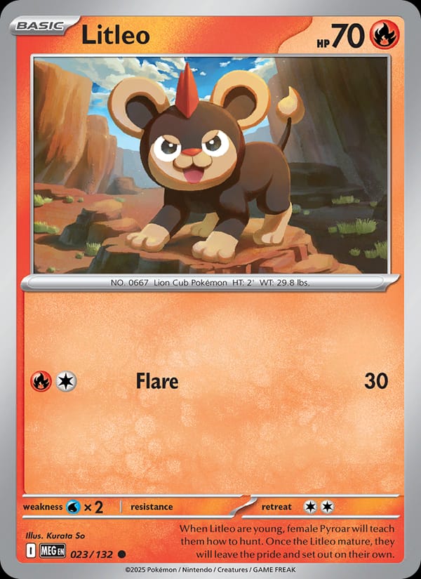 Litleo 023/132 Mega Evolution Pokémon card