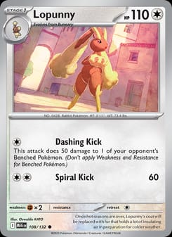 Lopunny 108/132 Common – Mega Evolution Pokémon card
